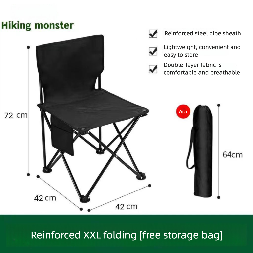 Backrest Stool Lazy Moon Chair Outdoor Heavy Duty Camping Folding Chair Portable Beach Chair