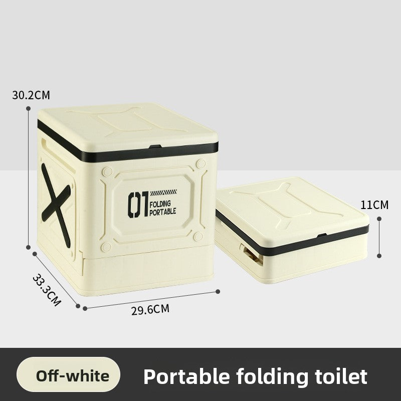 Car Portable Folding Toilet for Adults, Suitable for Road Trips, Camping, Outdoor Emergency Use, Seat Toilet