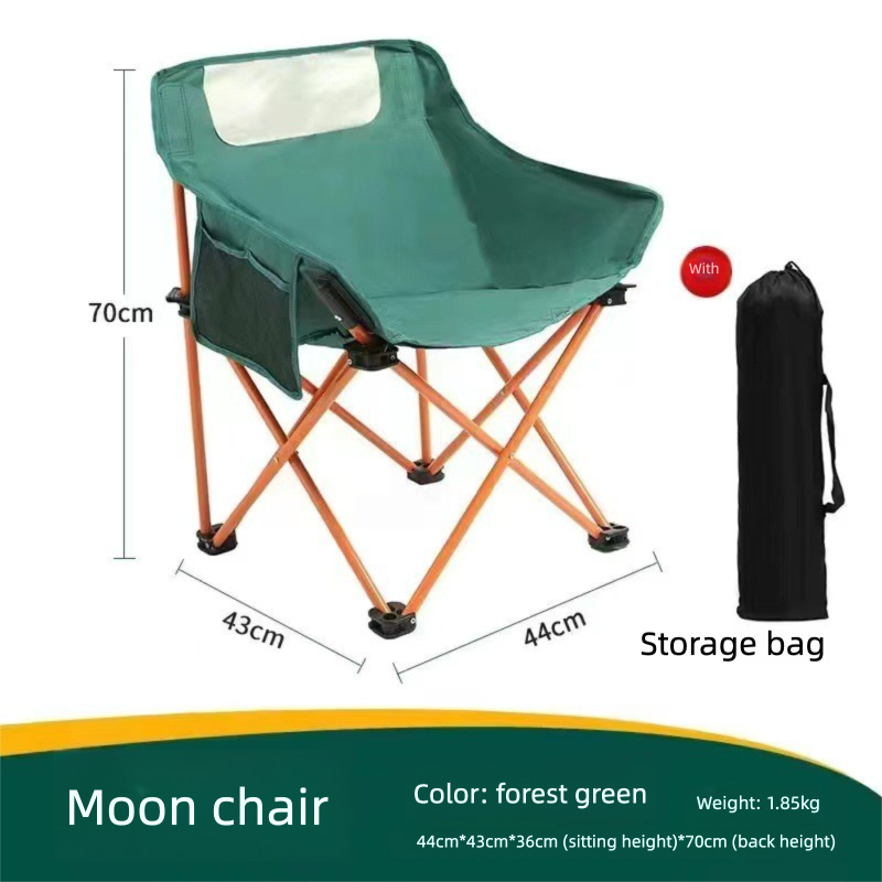 Backrest Stool Lazy Moon Chair Outdoor Heavy Duty Camping Folding Chair Portable Beach Chair