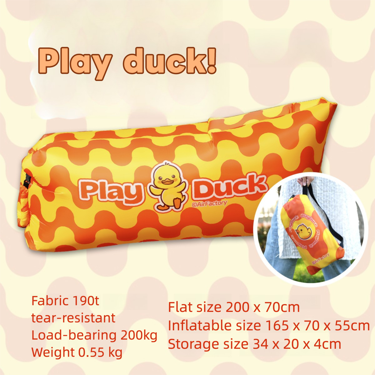 Outdoor Inflatable Sofa Air Sofa Lazy Internet Celebrity Dopamine Portable Camping Music Festival