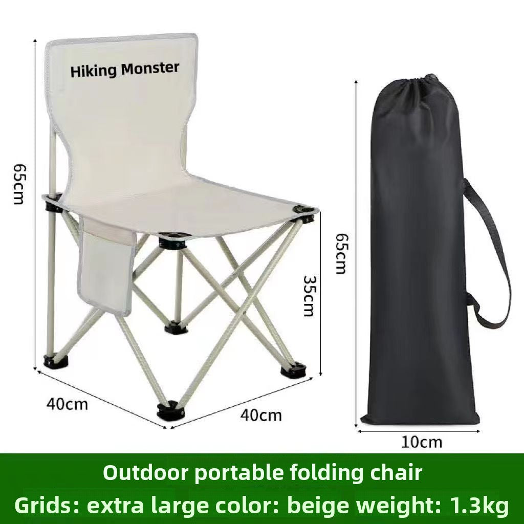 Backrest Stool Lazy Moon Chair Outdoor Heavy Duty Camping Folding Chair Portable Beach Chair