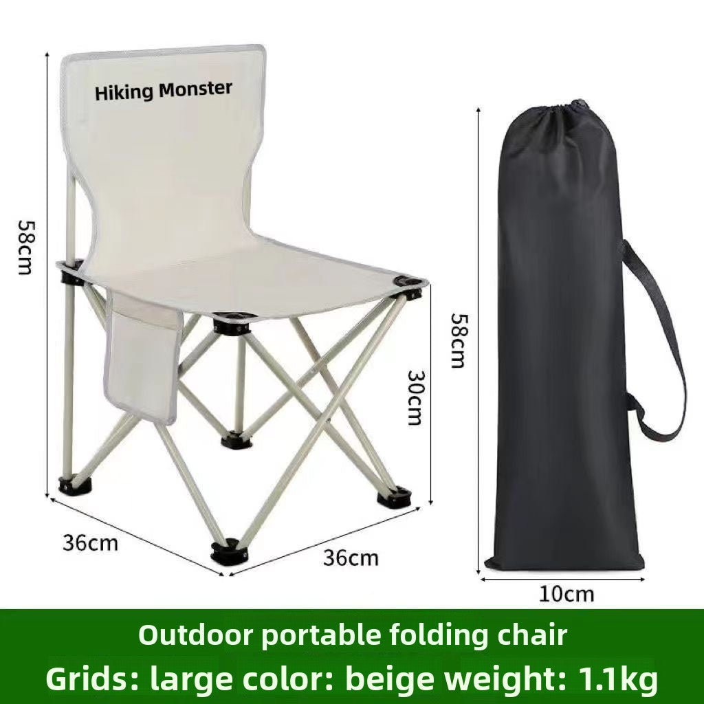 Backrest Stool Lazy Moon Chair Outdoor Heavy Duty Camping Folding Chair Portable Beach Chair
