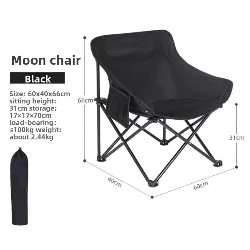 Backrest Stool Lazy Moon Chair Outdoor Heavy Duty Camping Folding Chair Portable Beach Chair