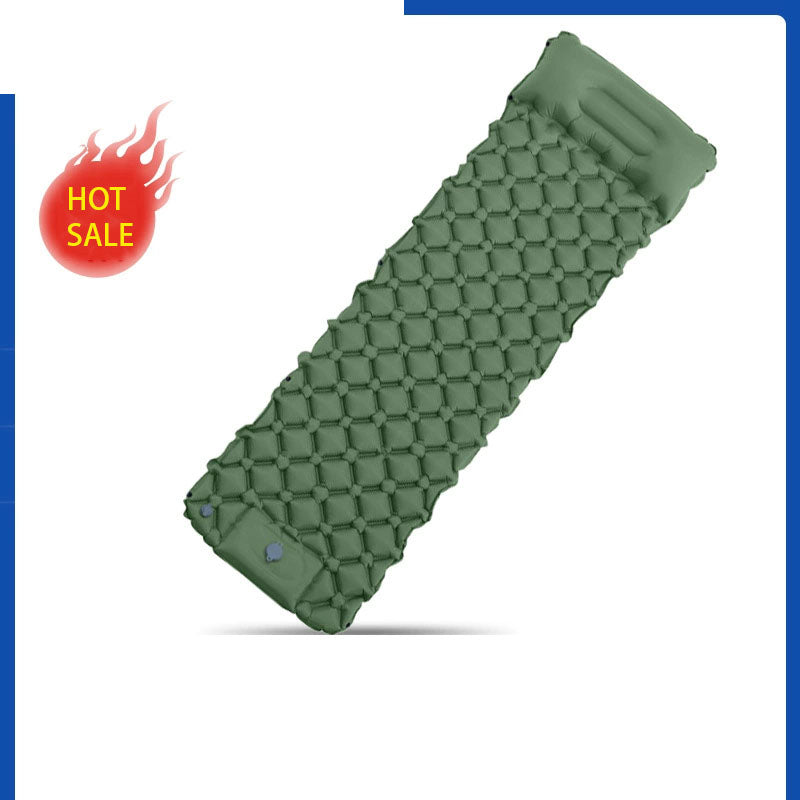 Outdoor Single Person Inflatable Mat TPU Ultra Light Portable Camping Sleeping Mat Moisture-proof Mat Foot Press Mattress