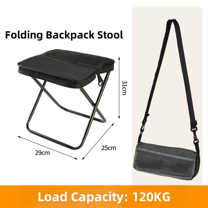 Outdoor Portable Folding Chair Backpack Folding Stool Pocket Chair For Camping Fishing Travel Kerusi Lipat Bangku Kecil
