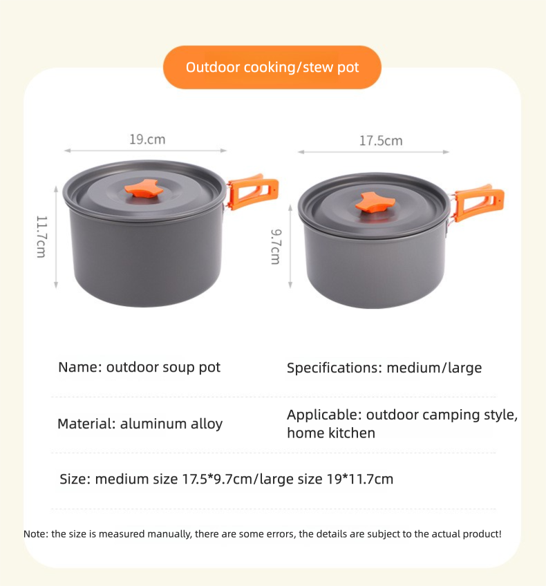 Camping Cookware Outdoor Kettle Frying Pan Equipment Portable Outdoor Camping Tableware Set Cookware