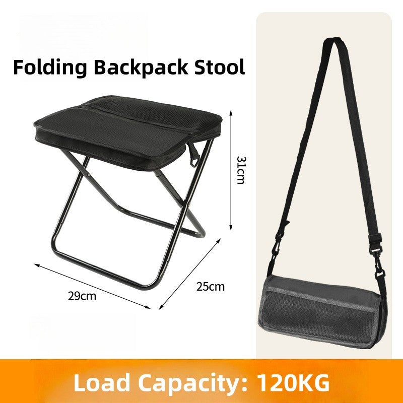 Outdoor Portable Folding Chair Backpack Folding Stool Pocket Chair For Camping Fishing Travel Kerusi Lipat Bangku Kecil