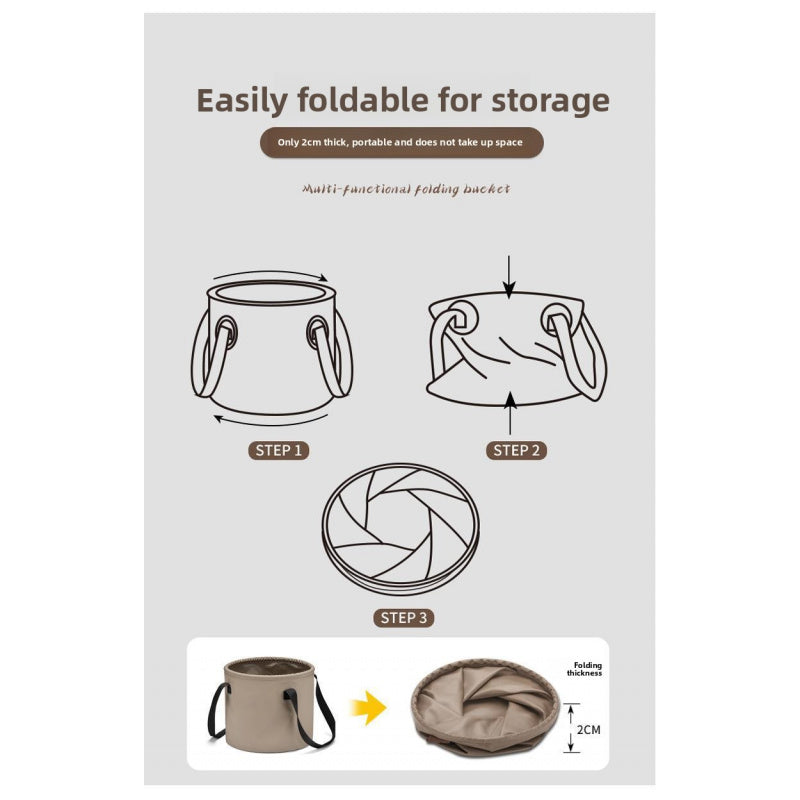 Outdoor Camping Collapsible Bucket Multi-Functional Large Capacity Portable Fishing Bucket Storage Retractable Car Water Storage Tank