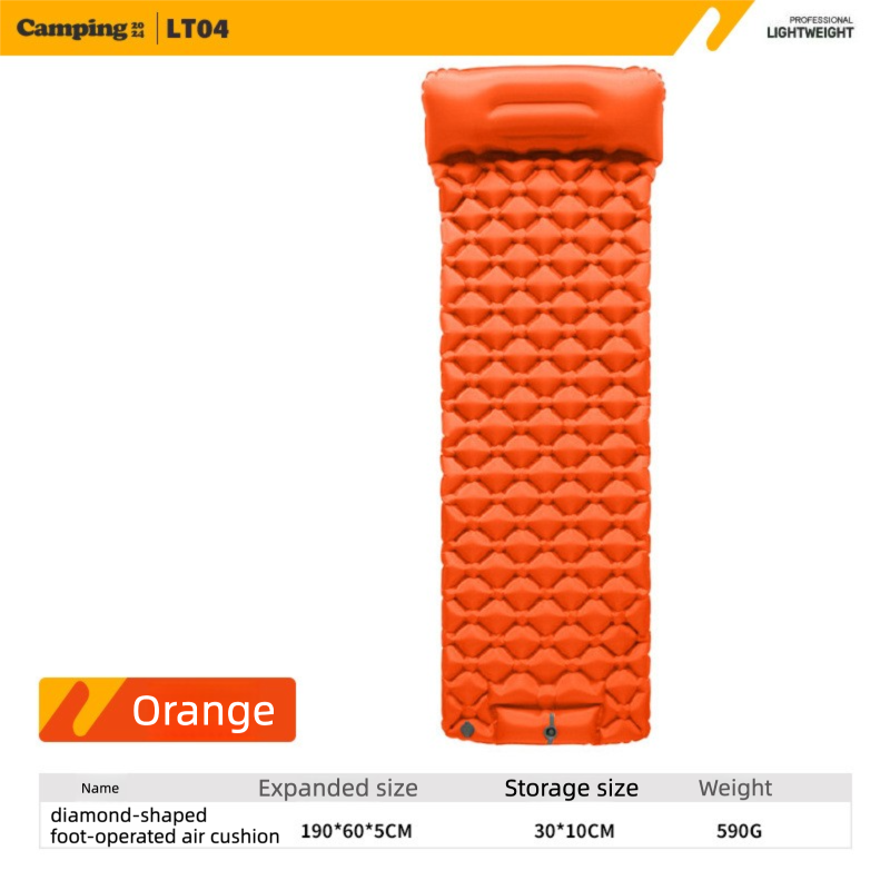 Outdoor Single Person Inflatable Mat TPU Ultra Light Portable Camping Sleeping Mat Moisture-proof Mat Foot Press Mattress