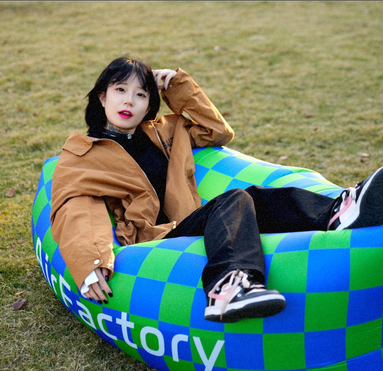 Outdoor Inflatable Sofa Air Sofa Lazy Internet Celebrity Dopamine Portable Camping Music Festival