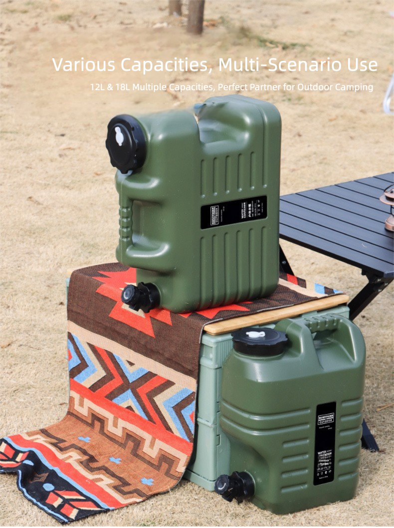 Outdoor Camping Portable Handheld Water Container Water Bucket with Faucet Large Capacity Water Tank Plastic Bucket