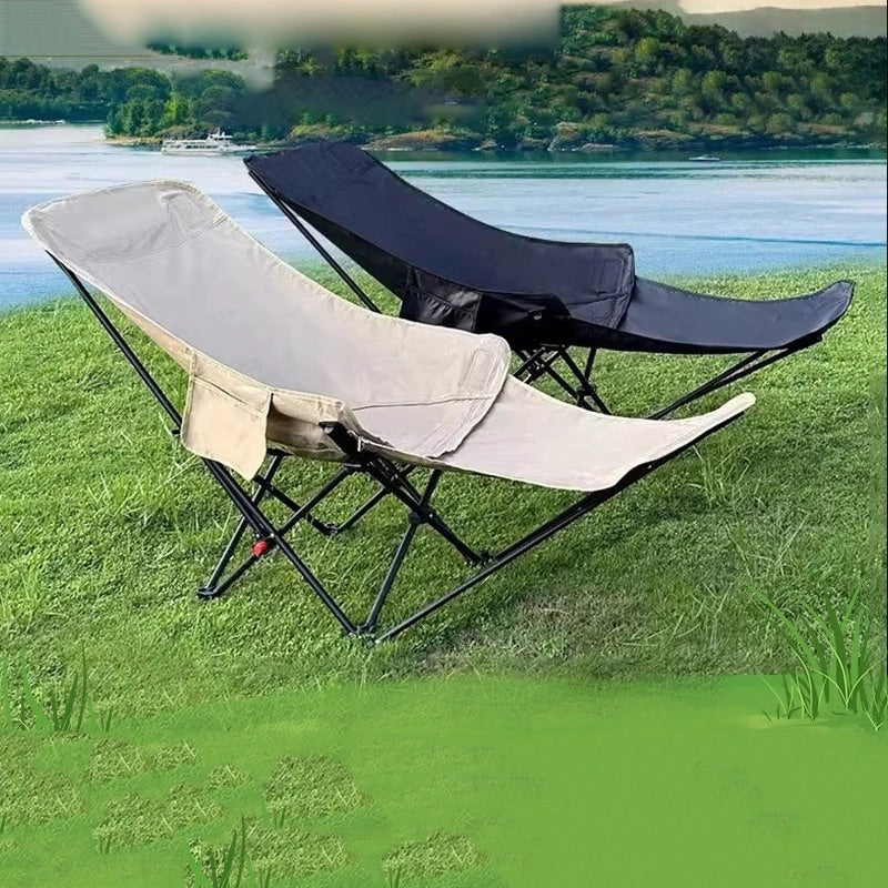 Three-position Adjustable Moon Chair Outdoor Folding Chair Portable Picnic Camping Fishing Chair Office Recliner