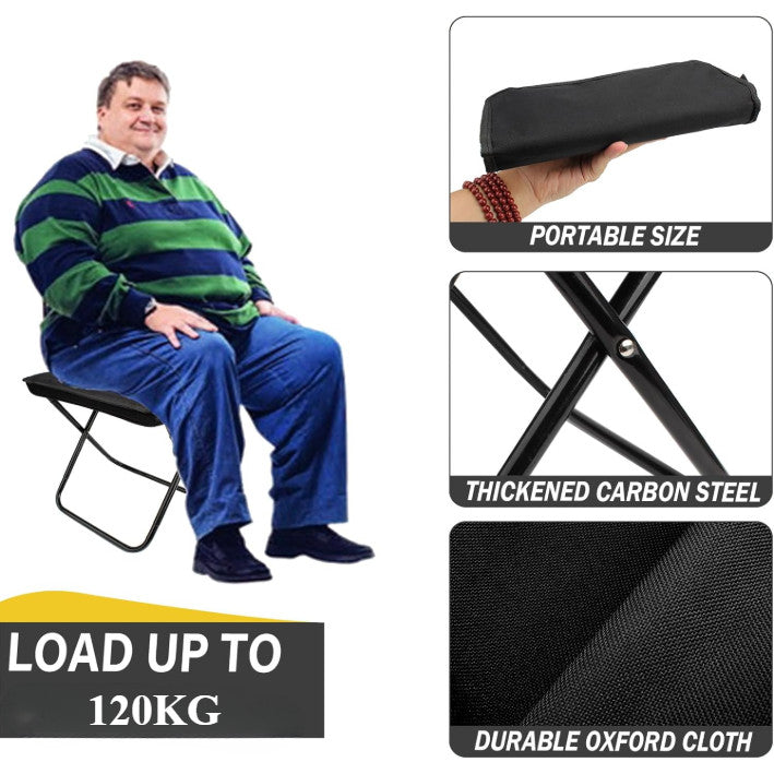 Outdoor Portable Folding Chair Backpack Folding Stool Pocket Chair For Camping Fishing Travel Kerusi Lipat Bangku Kecil