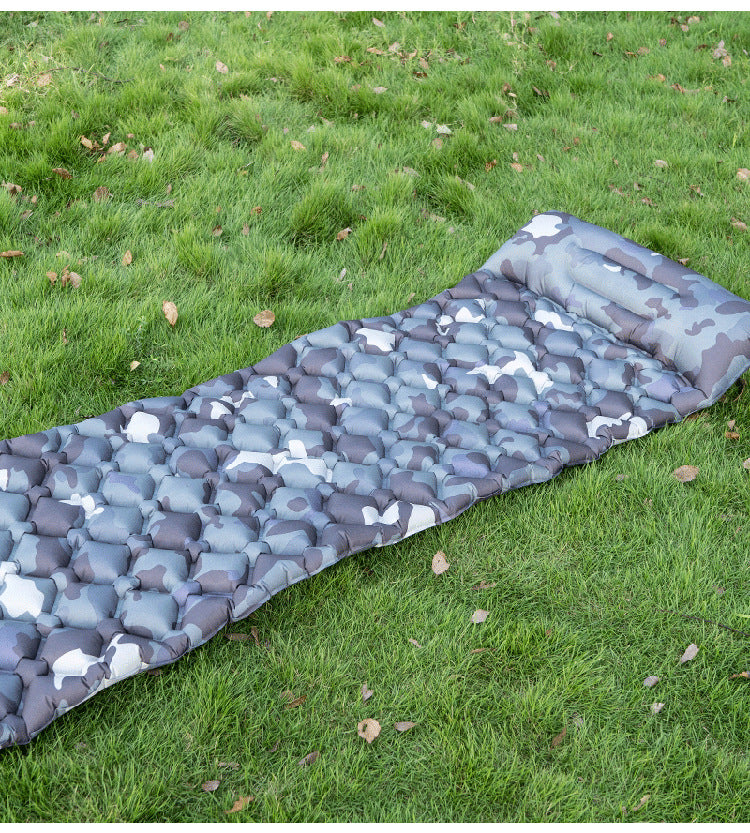 Outdoor Single Person Inflatable Mat TPU Ultra Light Portable Camping Sleeping Mat Moisture-proof Mat Foot Press Mattress