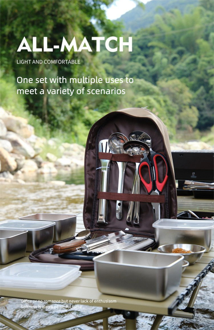 Outdoor Cookware Set Camping Portable Storage Handbag