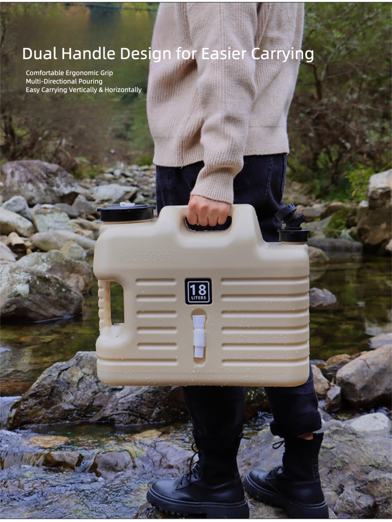 Outdoor Camping Portable Handheld Water Container Water Bucket with Faucet Large Capacity Water Tank Plastic Bucket