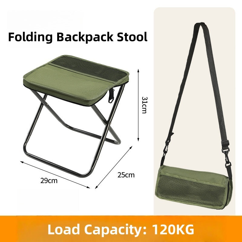 Outdoor Portable Folding Chair Backpack Folding Stool Pocket Chair For Camping Fishing Travel Kerusi Lipat Bangku Kecil
