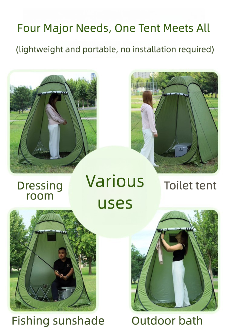 Outdoor Shower Tent with Mat + Top Cover, Outdoor Shower Tent, Toilet Changing Tent