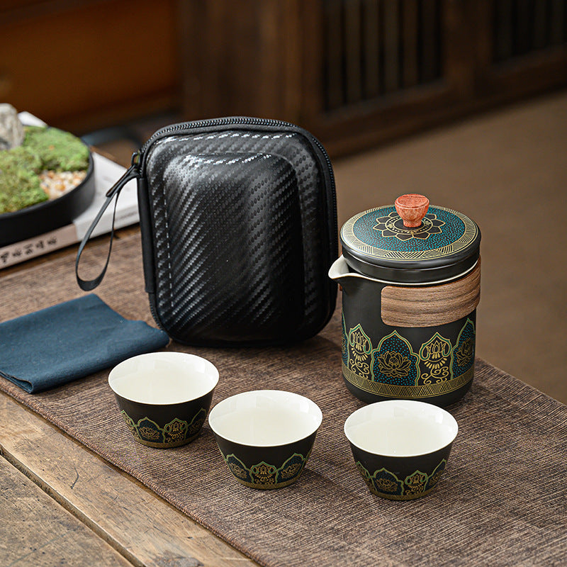 Travel Tea Set Portable Kung Fu Tea Set Outdoor Quick Tea Cup