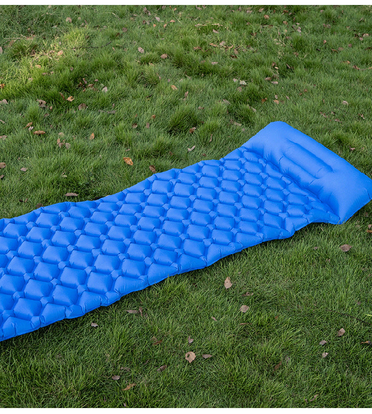 Outdoor Single Person Inflatable Mat TPU Ultra Light Portable Camping Sleeping Mat Moisture-proof Mat Foot Press Mattress