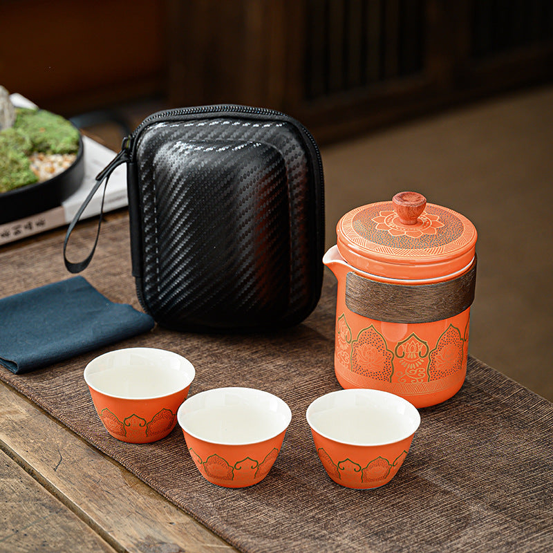 Travel Tea Set Portable Kung Fu Tea Set Outdoor Quick Tea Cup