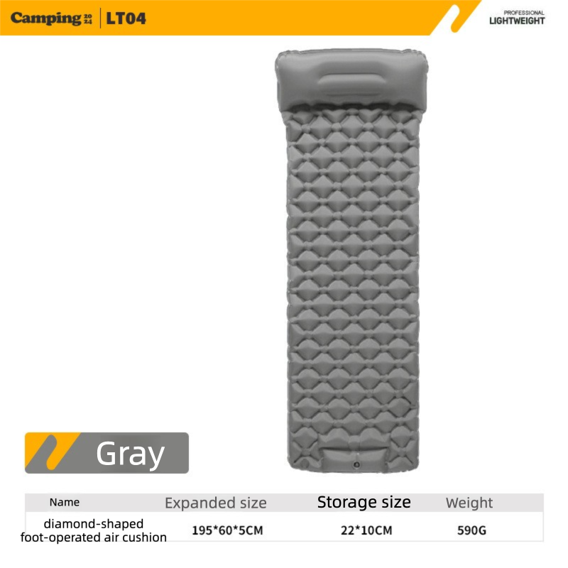 Outdoor Single Person Inflatable Mat TPU Ultra Light Portable Camping Sleeping Mat Moisture-proof Mat Foot Press Mattress