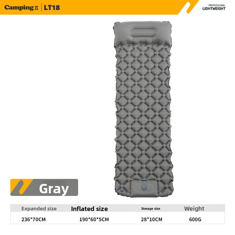 Outdoor Single Person Inflatable Mat TPU Ultra Light Portable Camping Sleeping Mat Moisture-proof Mat Foot Press Mattress