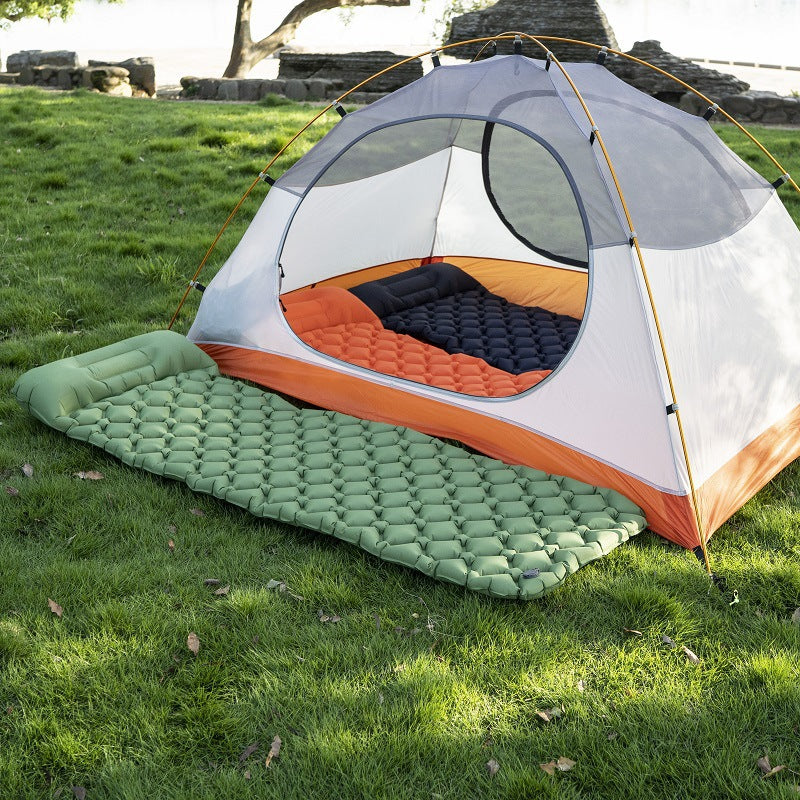 Outdoor Single Person Inflatable Mat TPU Ultra Light Portable Camping Sleeping Mat Moisture-proof Mat Foot Press Mattress