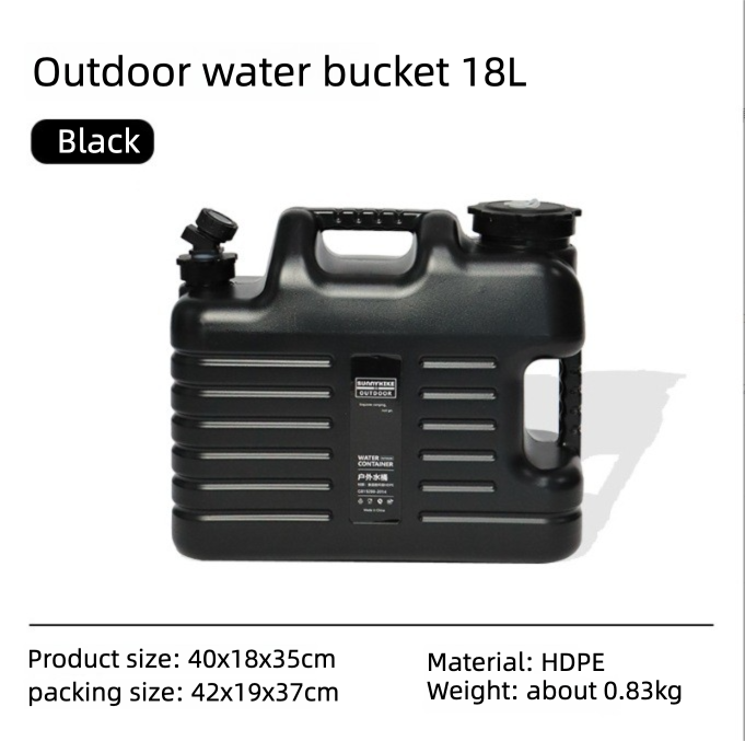 Outdoor Camping Portable Handheld Water Container Water Bucket with Faucet Large Capacity Water Tank Plastic Bucket