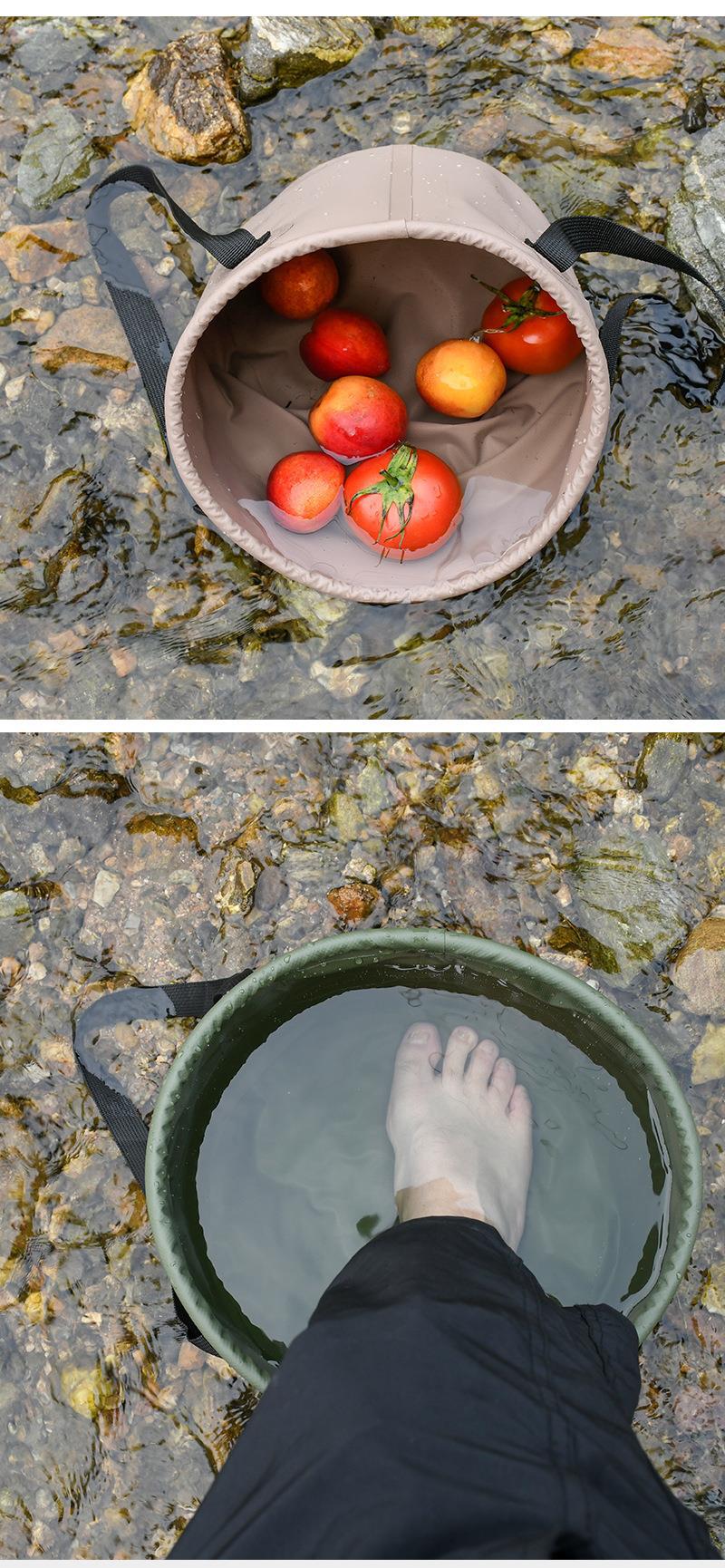 Outdoor Camping Collapsible Bucket Multi-Functional Large Capacity Portable Fishing Bucket Storage Retractable Car Water Storage Tank
