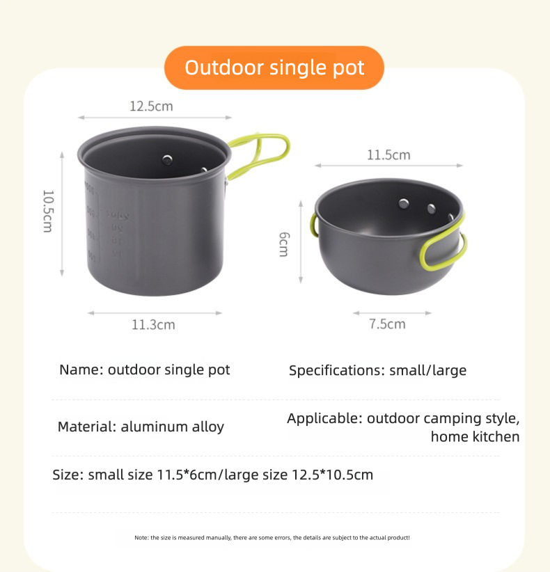 Camping Cookware Outdoor Kettle Frying Pan Equipment Portable Outdoor Camping Tableware Set Cookware