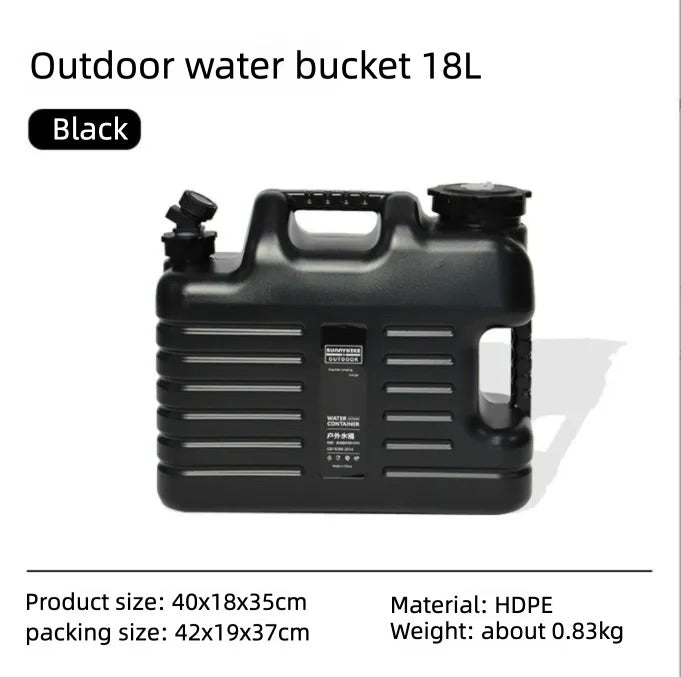 Outdoor Camping Portable Handheld Water Container Water Bucket with Faucet Large Capacity Water Tank Plastic Bucket