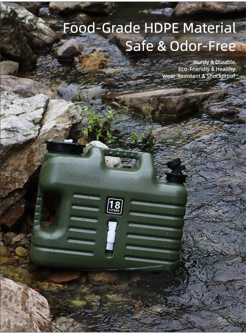 Outdoor Camping Portable Handheld Water Container Water Bucket with Faucet Large Capacity Water Tank Plastic Bucket
