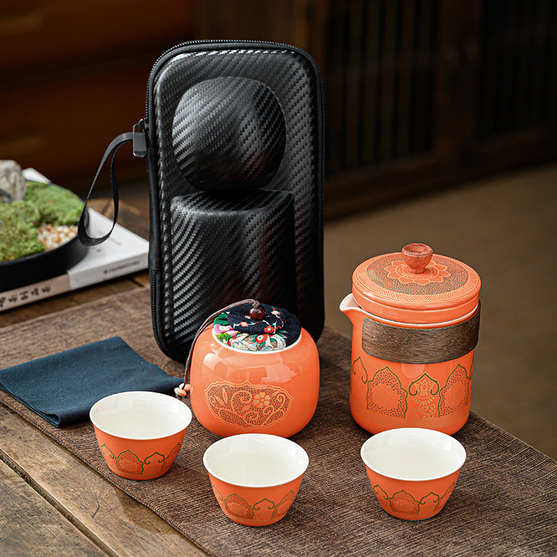 Travel Tea Set Portable Kung Fu Tea Set Outdoor Quick Tea Cup