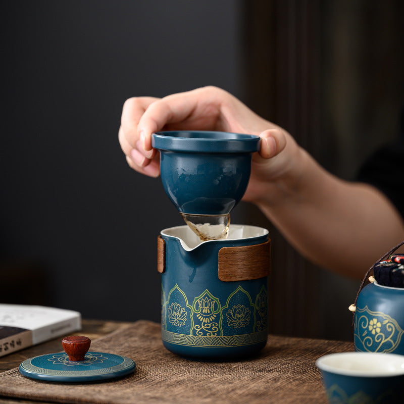 Travel Tea Set Portable Kung Fu Tea Set Outdoor Quick Tea Cup