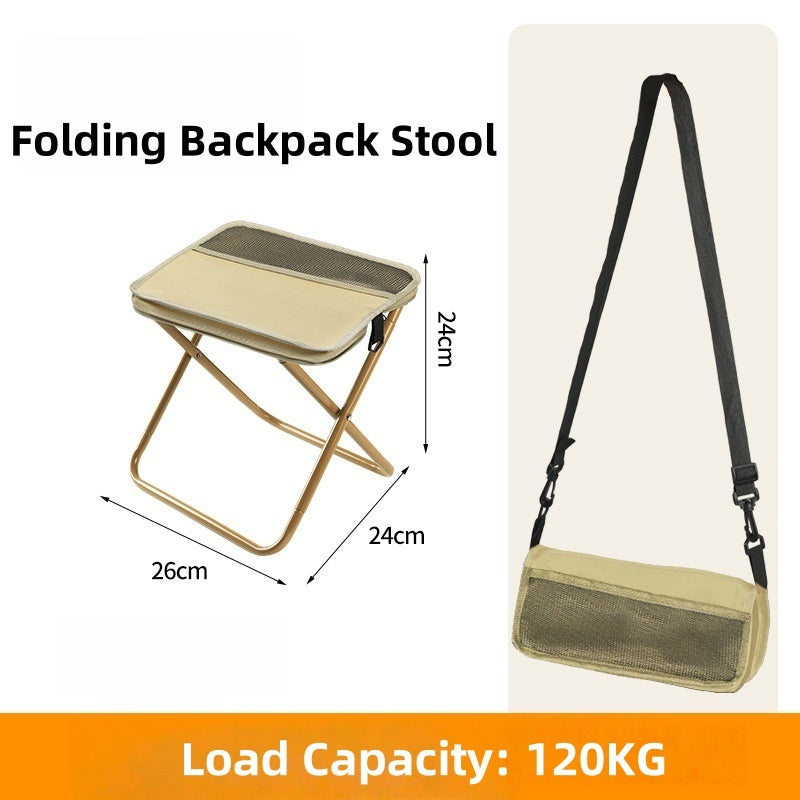 Outdoor Portable Folding Chair Backpack Folding Stool Pocket Chair For Camping Fishing Travel Kerusi Lipat Bangku Kecil