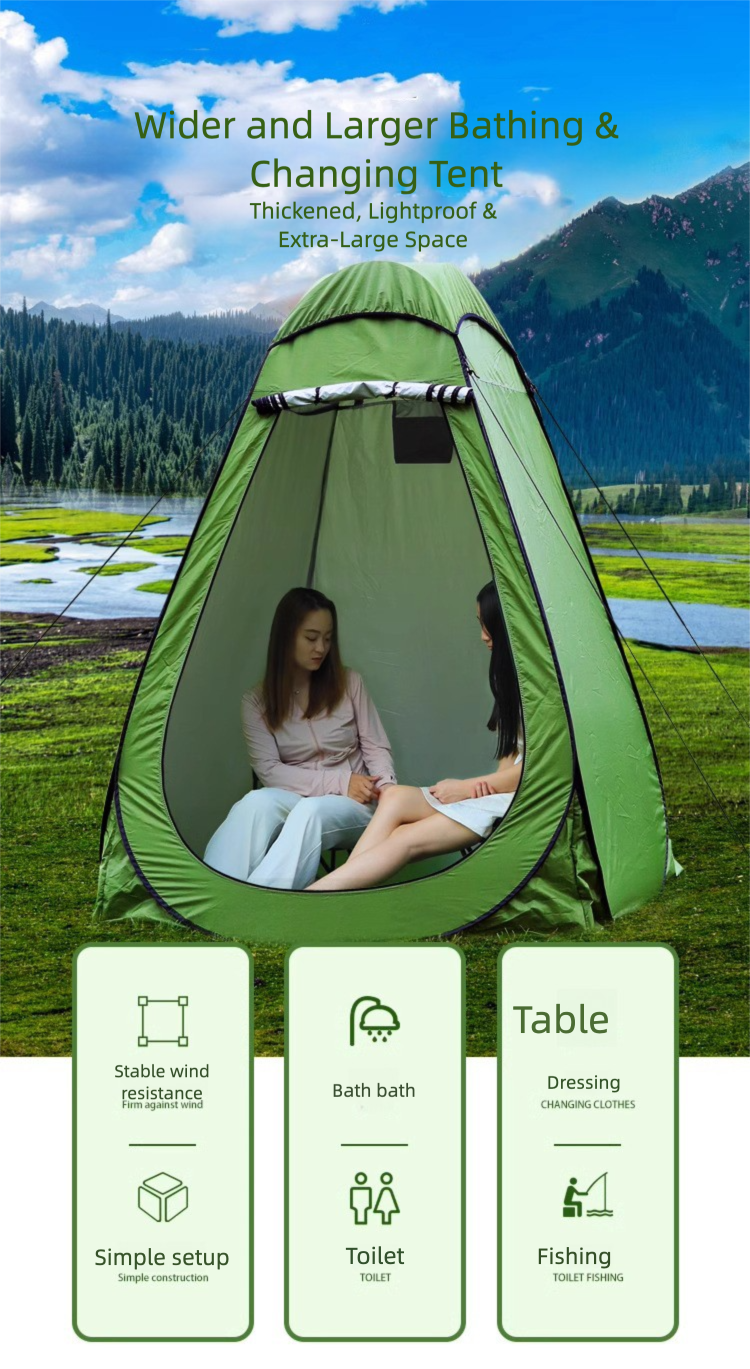 Outdoor Shower Tent with Mat + Top Cover, Outdoor Shower Tent, Toilet Changing Tent
