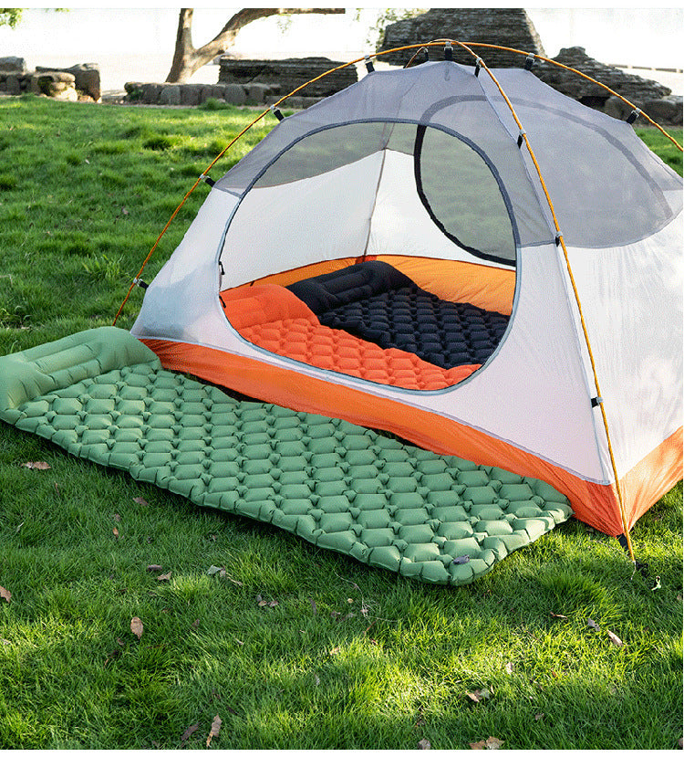 Outdoor Single Person Inflatable Mat TPU Ultra Light Portable Camping Sleeping Mat Moisture-proof Mat Foot Press Mattress