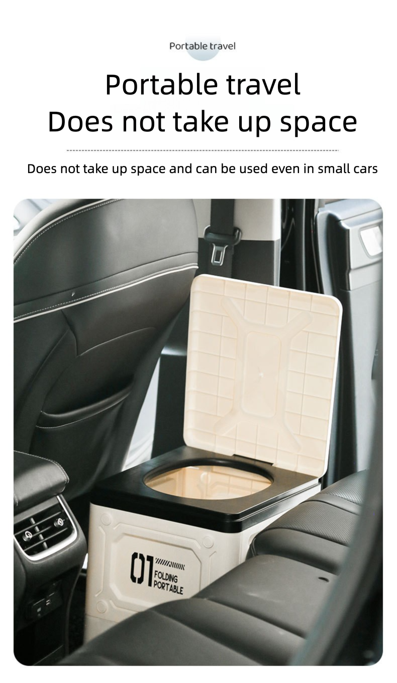 Car Portable Folding Toilet for Adults, Suitable for Road Trips, Camping, Outdoor Emergency Use, Seat Toilet