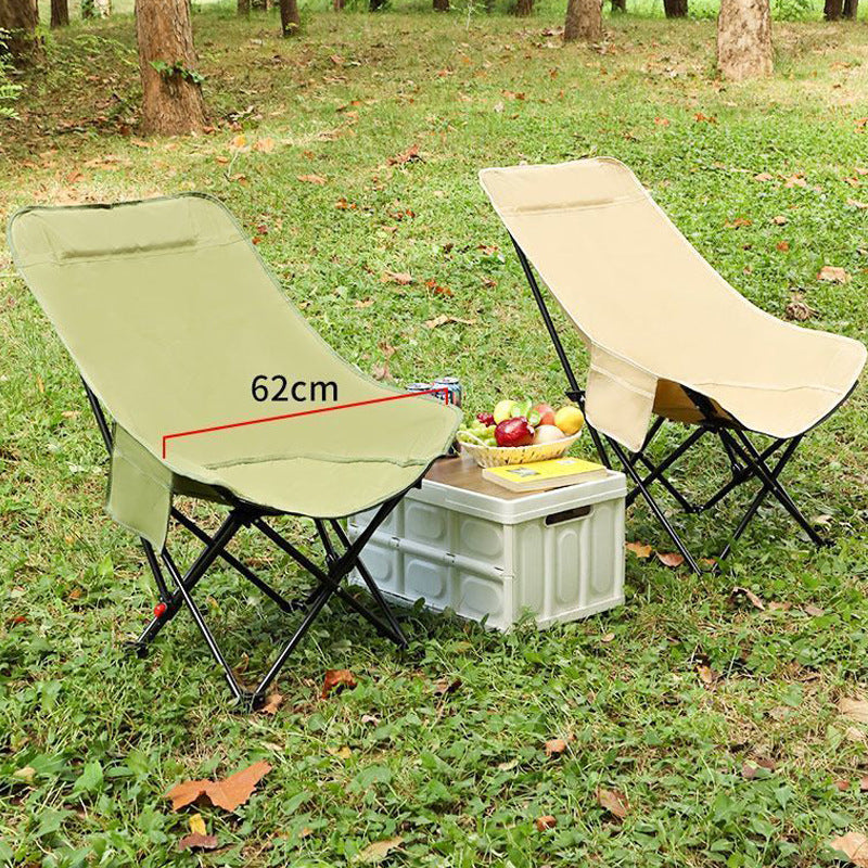 Three-position Adjustable Moon Chair Outdoor Folding Chair Portable Picnic Camping Fishing Chair Office Recliner