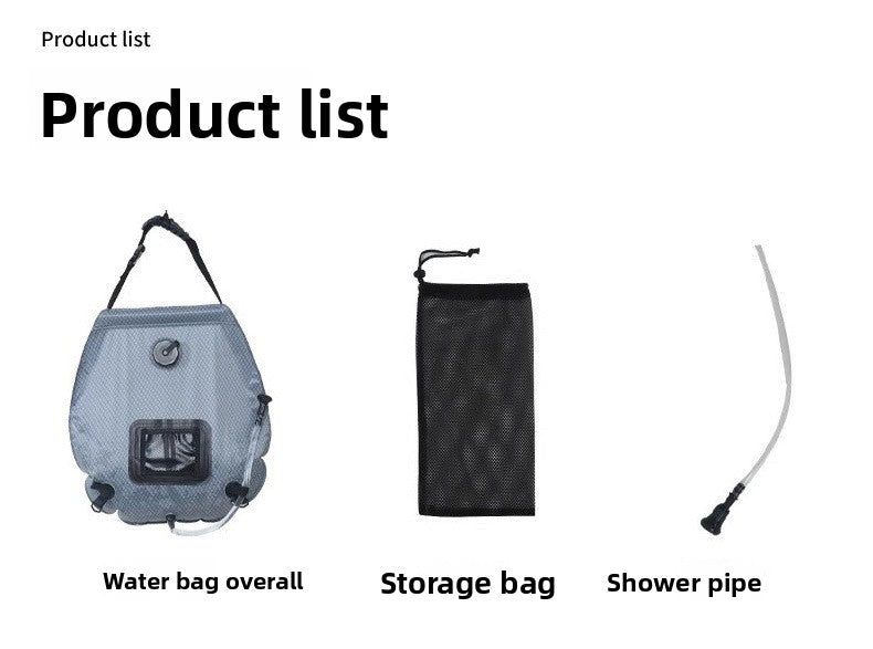 Solar Portable Shower Bag, 5 Gal/20L Solar Heating Outdoor Camping Shower Bag with On-Off Switchable Shower Head&Removable Hose Suitable for Camping, Hiking, Travel, Beach Swimming