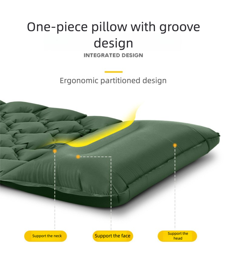Outdoor Single Person Inflatable Mat TPU Ultra Light Portable Camping Sleeping Mat Moisture-proof Mat Foot Press Mattress