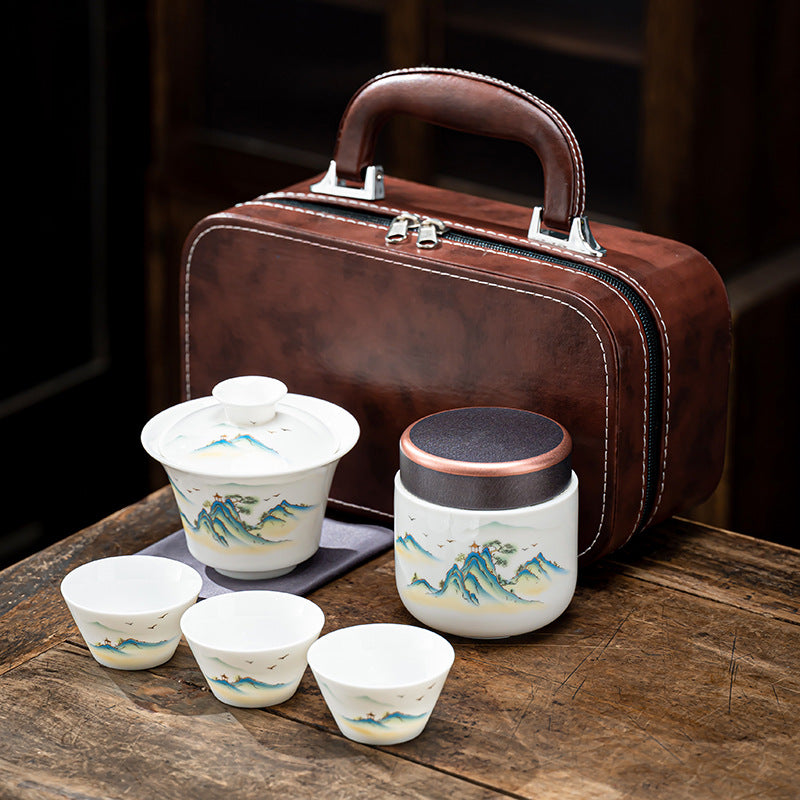 Travel Tea Set Portable Kung Fu Tea Set Outdoor Quick Tea Cup