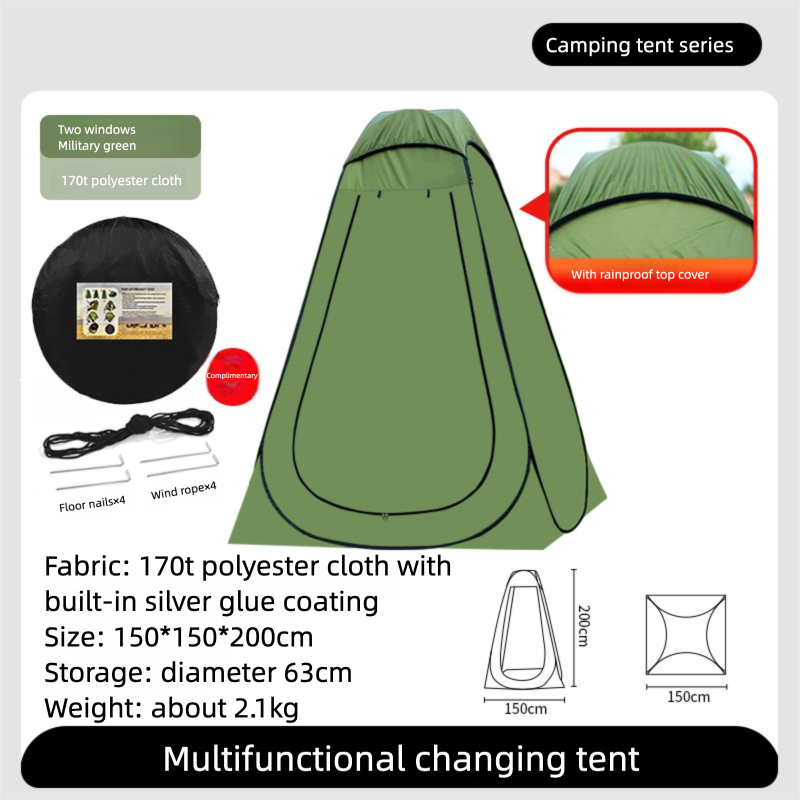 Outdoor Shower Tent with Mat + Top Cover, Outdoor Shower Tent, Toilet Changing Tent