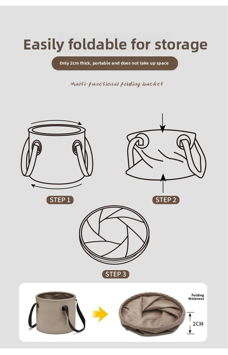 Outdoor Camping Collapsible Bucket Multi-Functional Large Capacity Portable Fishing Bucket Storage Retractable Car Water Storage Tank