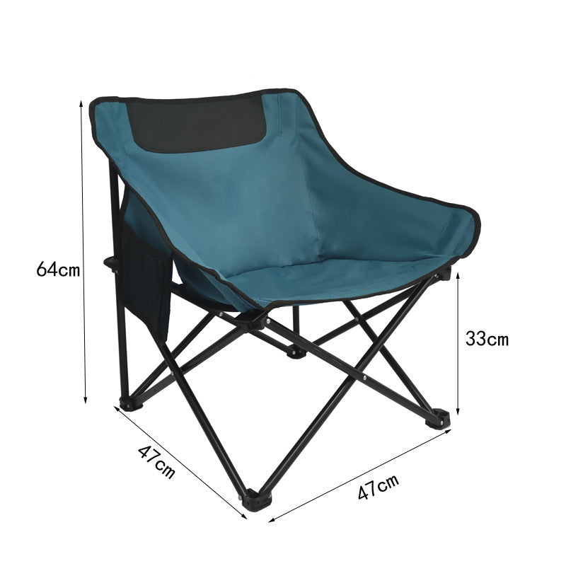 Backrest Stool Lazy Moon Chair Outdoor Heavy Duty Camping Folding Chair Portable Beach Chair