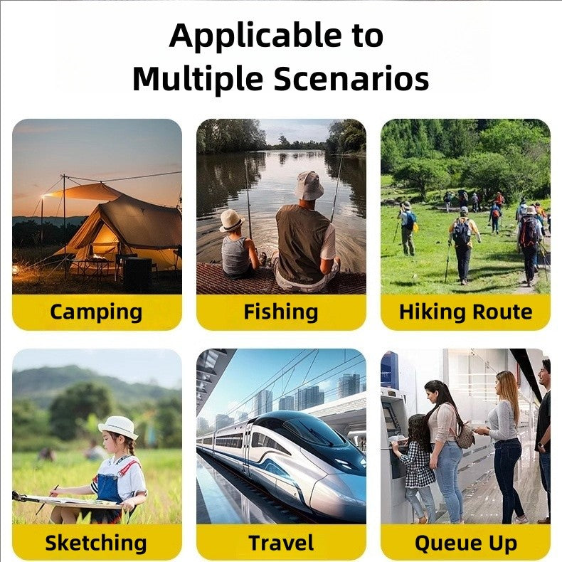 Outdoor Portable Folding Chair Backpack Folding Stool Pocket Chair For Camping Fishing Travel Kerusi Lipat Bangku Kecil