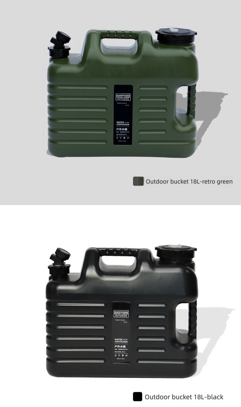 Outdoor Camping Portable Handheld Water Container Water Bucket with Faucet Large Capacity Water Tank Plastic Bucket