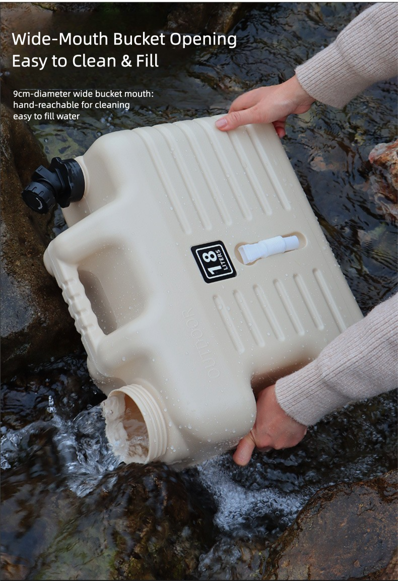 Outdoor Camping Portable Handheld Water Container Water Bucket with Faucet Large Capacity Water Tank Plastic Bucket