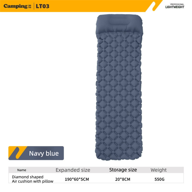Outdoor Single Person Inflatable Mat TPU Ultra Light Portable Camping Sleeping Mat Moisture-proof Mat Foot Press Mattress